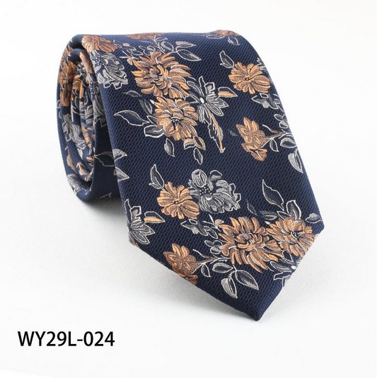 Men's | H. R. Lash Tie | WY29L-024 | Navy/Tan Flower