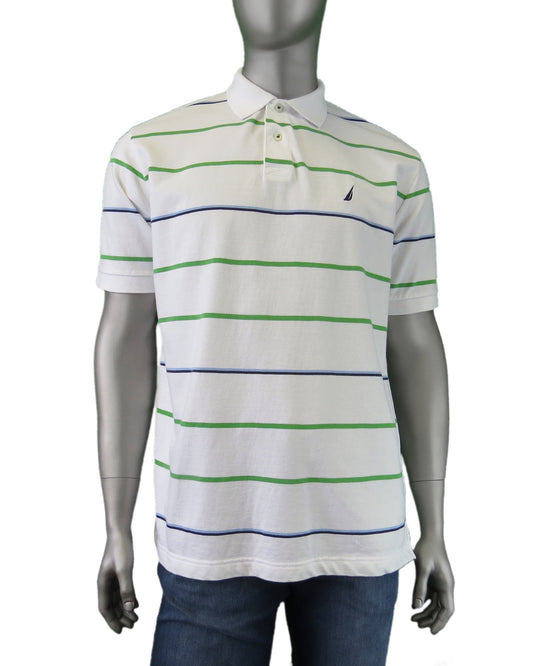 Men's | Nautica | K11335 | Transitional Polo | White/Green/Blue