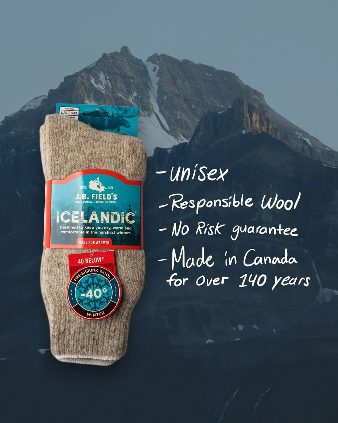 J. B. Field's |  40 Below Icelandic Sock | Beige