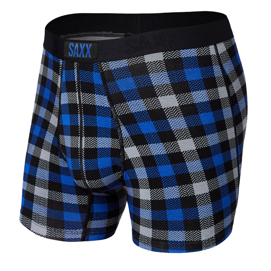 Men's | Saxx | SMBM35 | Vibe Boxer Brief | Blue Flannel Check