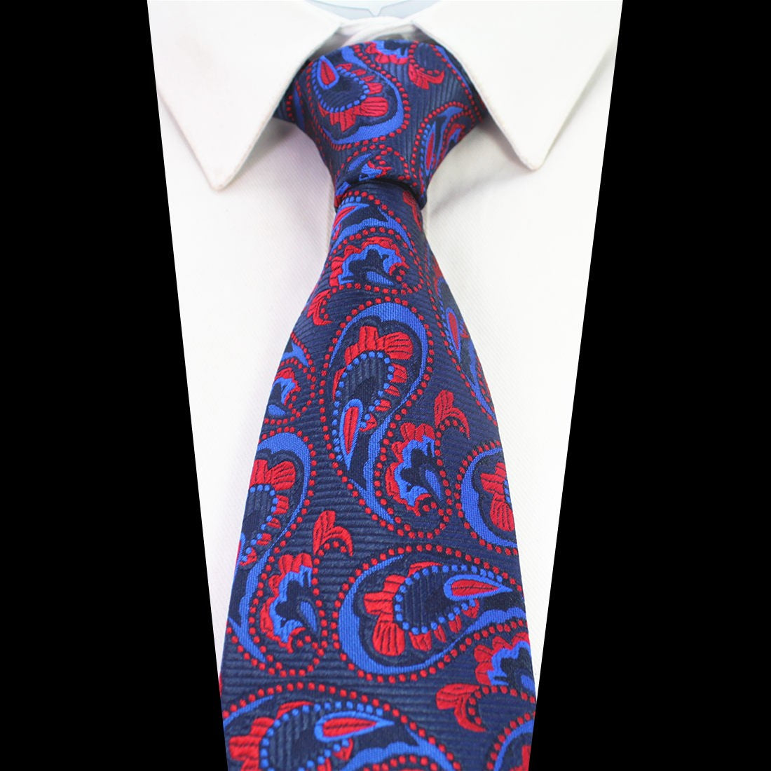Men's | H. R. Lash Big & Tall Tie | 0709#04 | Navy / Red Paisley