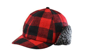 Men's | Crown Cap | 1-46740 | Wool Blend Buffalo Check Cap | Red / Black