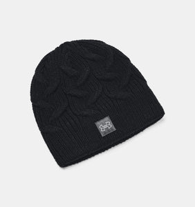 Women's | Under Armour | 1373099 | Halftime Cable Knit Beanie | Black / Jet Gray