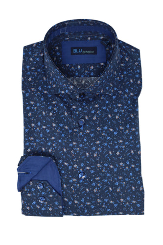 Men's | Blu by Polifroni | 2249656 | Sport Shirt | Navy / Flower Pattern