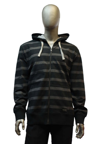 Men's | Silver Jeans | SMF215051 | Stripe Hoody With Rib Details | Black