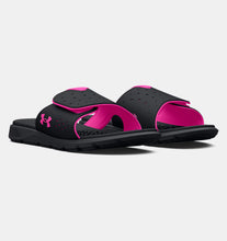 Load image into Gallery viewer, Women&#39;s | Under Armour | 3026027 | Ignite Pro Slides | Black / Rebel Pink