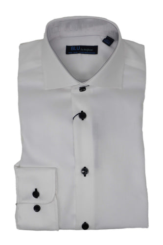 Men's | Blu by Polifroni | 2247736 | Dress Shirt | White / Black Buttons