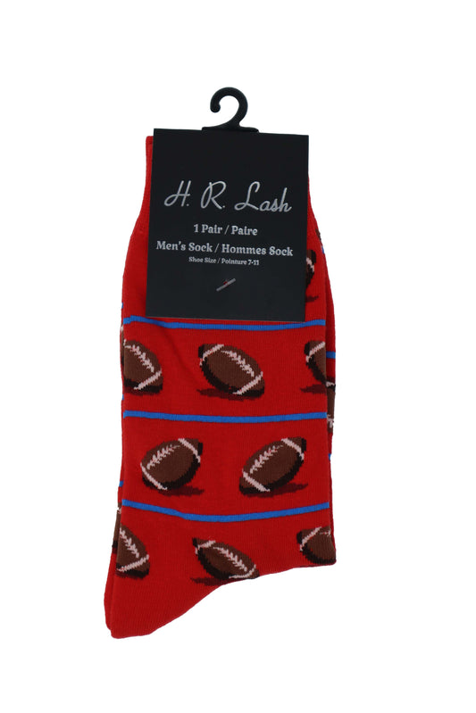 H. R. Lash | FS257 | Fun Socks | Red Football