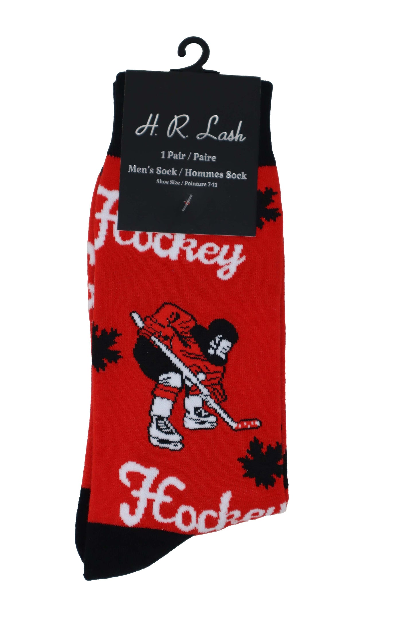 H.R. Lash | FS191 | Fun Socks | Red Hockey