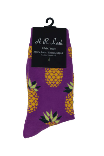 H. R. Lash | FS056 | Fun Socks | Purple Pineapple