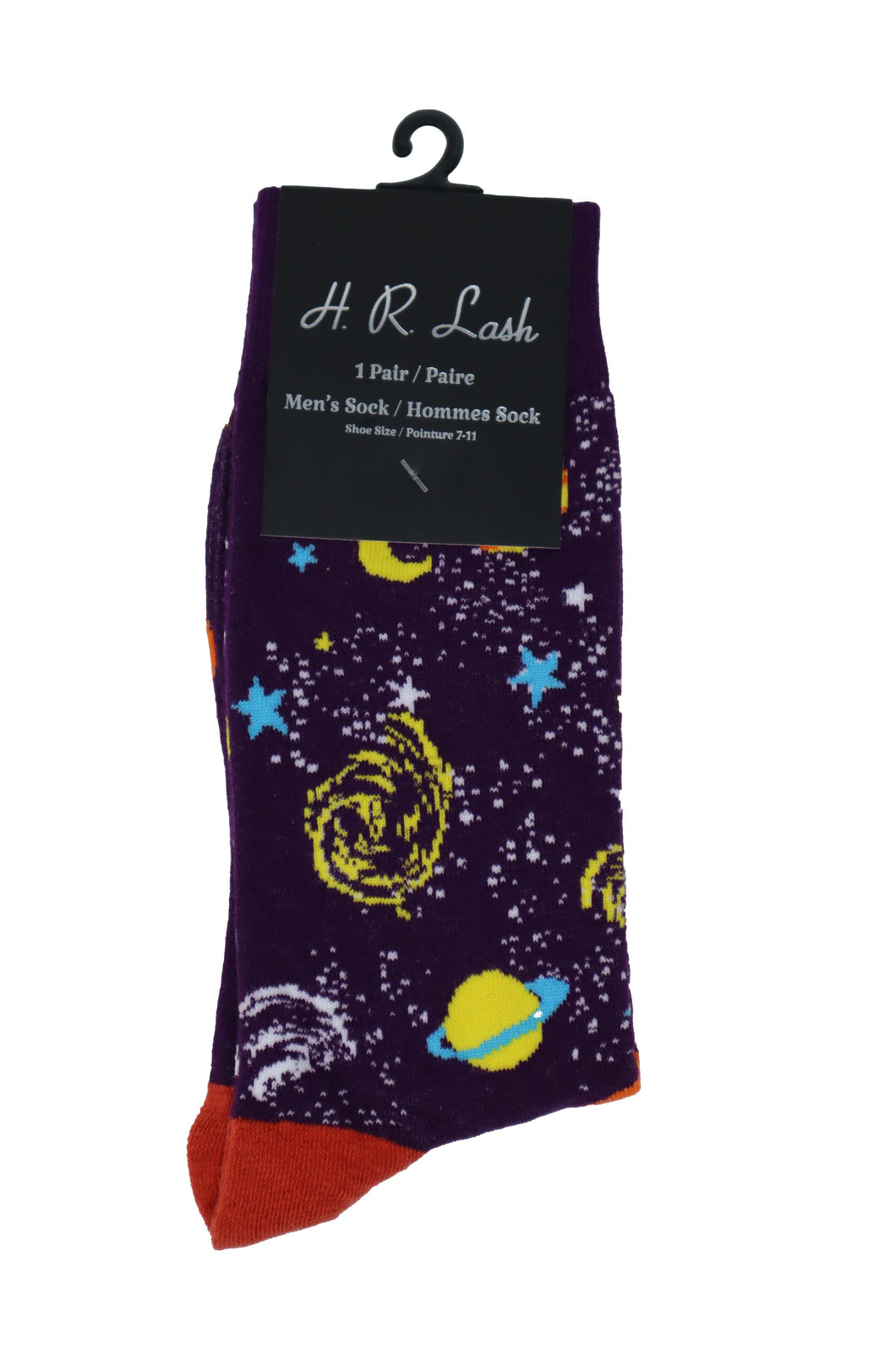 H. R. Lash | FS290  | Fun Socks | Space / Purple