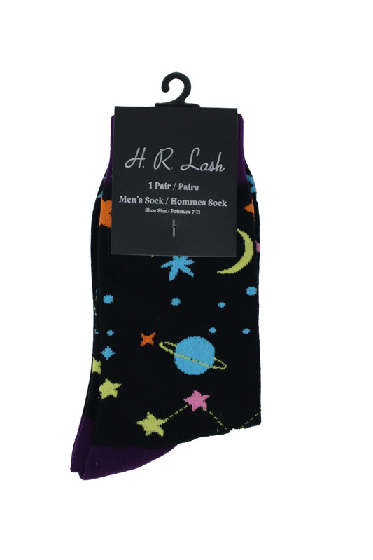 H. R. Lash | FS291 | Fun Socks | Space / Black