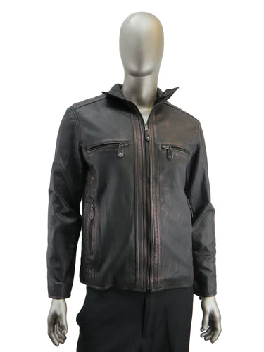 Men's | Ocean West | 131 | Leather Jacket | Antique Black