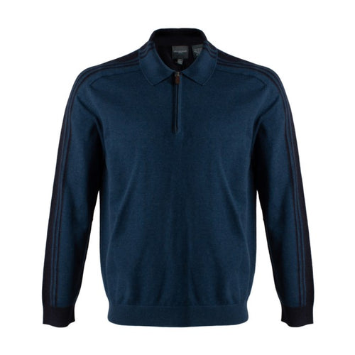 Men's | Leo Chevalier | 525624 | Cotton Space Dyed Crew Neck Sweater | Blue