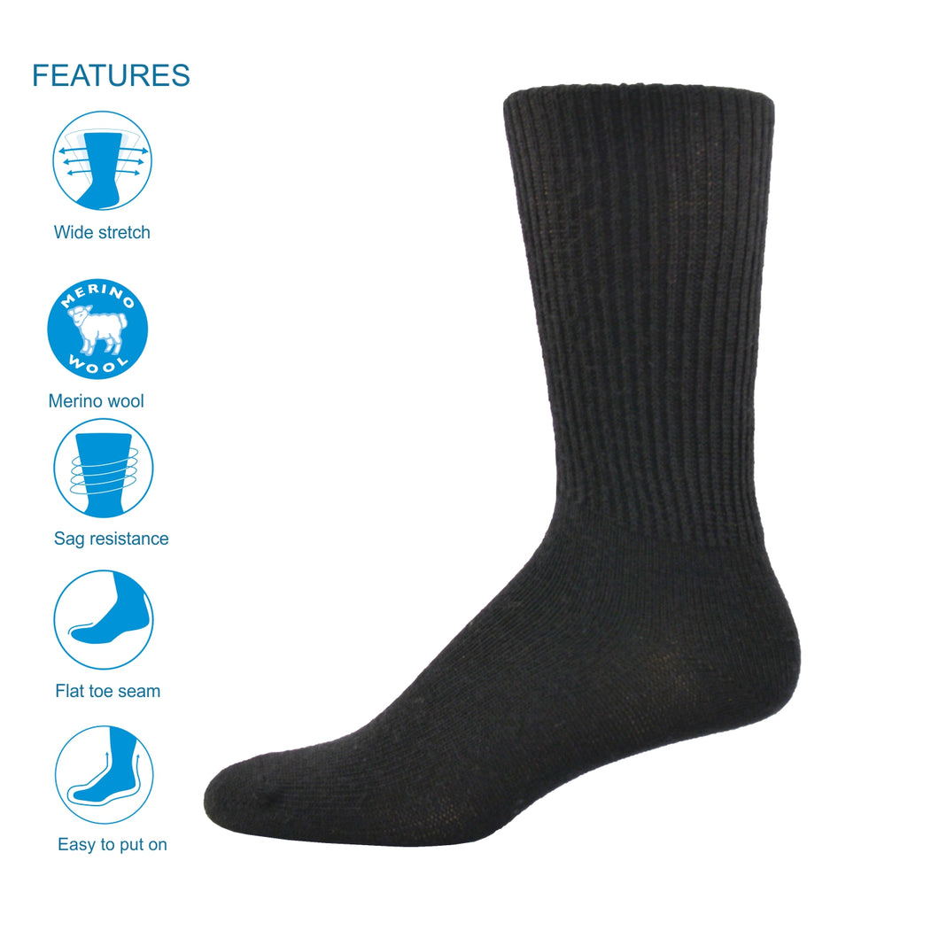 Simcan | Comfort Sock | Wool Blend | Black