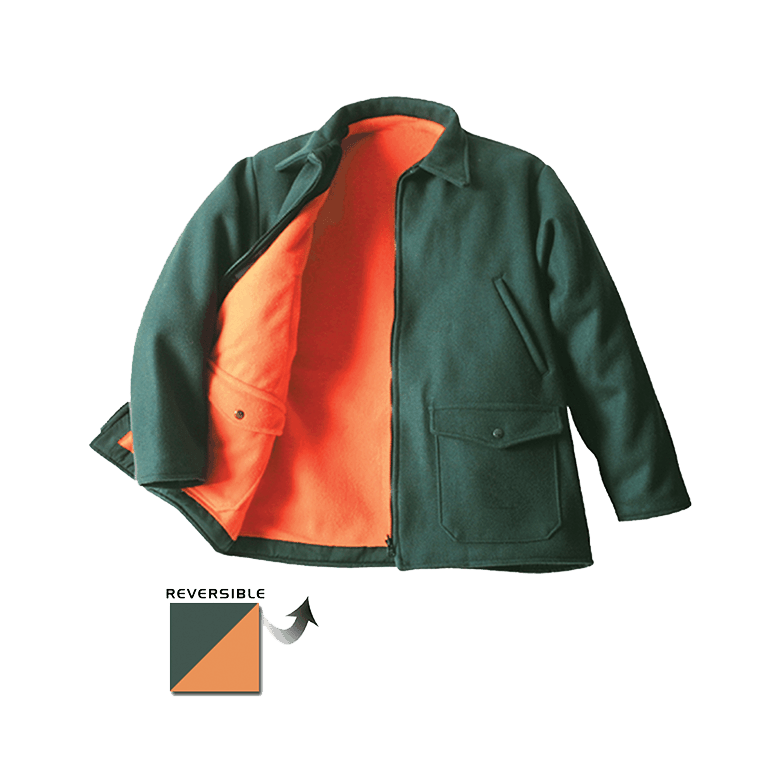 Men's | Big Bill | 54Z | Pathfinder Reversible Wool Hunting Jacket | Green / Blaze Orange