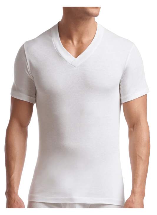 Men's | Stanfield's | 6758 | Cotton/Poly | 2 Pack V Neck Tall | White