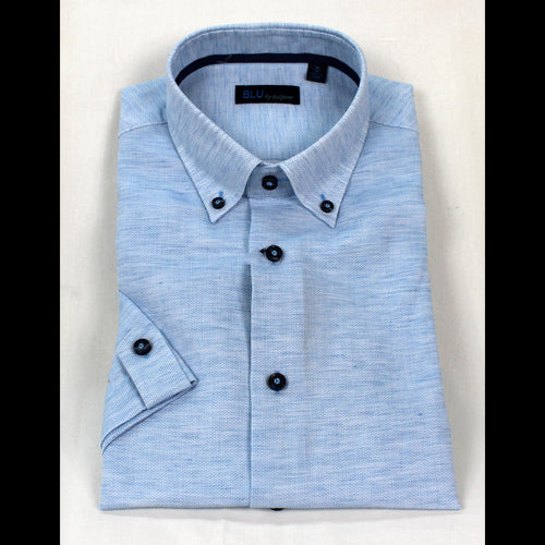 Men's | BLU By Polifroni | B2247644 | Short Sleeve Sport Shirt | Light Blue