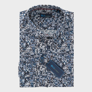 Men's | BLU By Polifroni | B2347129 | Prato2 Short Sleeve Sport Shirt | Blue