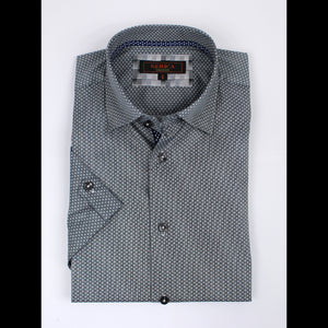 Men's | Elite Serica |   CSP194936 | Short Sleeve Sport Shirt | 100% Cotton | Silver