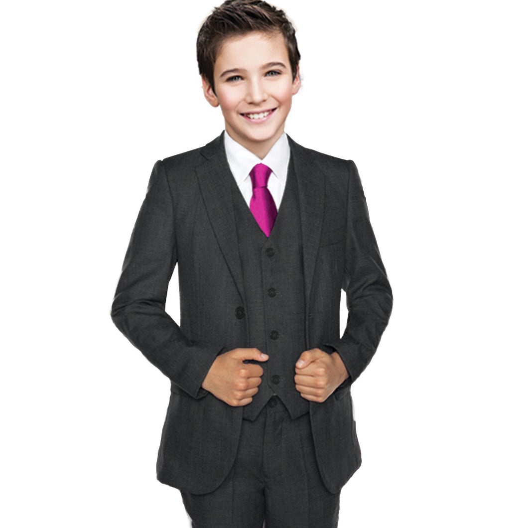 Boy's | Giorgio Fiorelli | G49412 | 3 Piece Suit - Jacket, Vest and Pant | Charcoal
