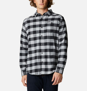 Men's | Columbia | AM1523-042 | Cornell Woods Fleece Flannel L/S Shirt | Columbia Grey Buffalo Check