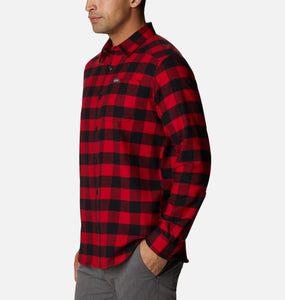 Men's | Columbia | AM1523-042 | Cornell Woods™ Fleece Flannel L/S Shirt | Mountain Red Buffalo Check