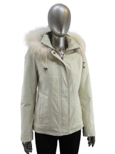 Load image into Gallery viewer, Women&#39;s | Cruze | 37517-HF | Leather Jacket with Faux Fur Hood | Cream