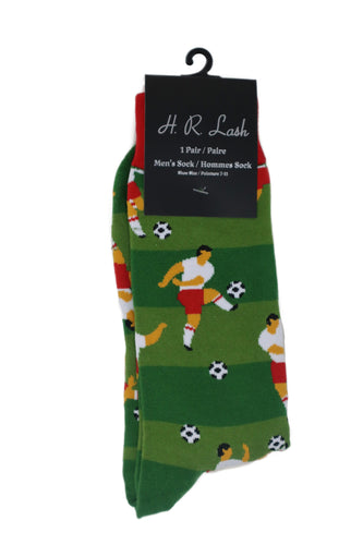 H. R. Lash | FS001 | Fun Socks | Green Soccer