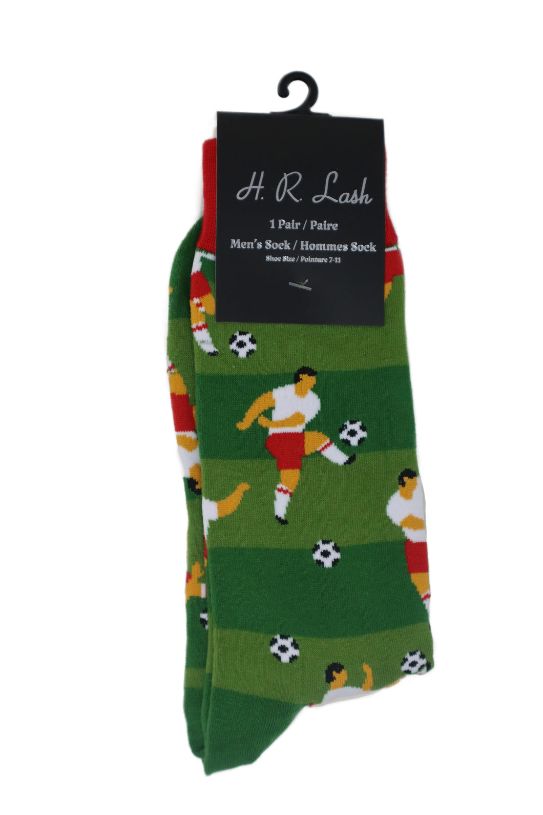 H. R. Lash | FS001 | Fun Socks | Green Soccer