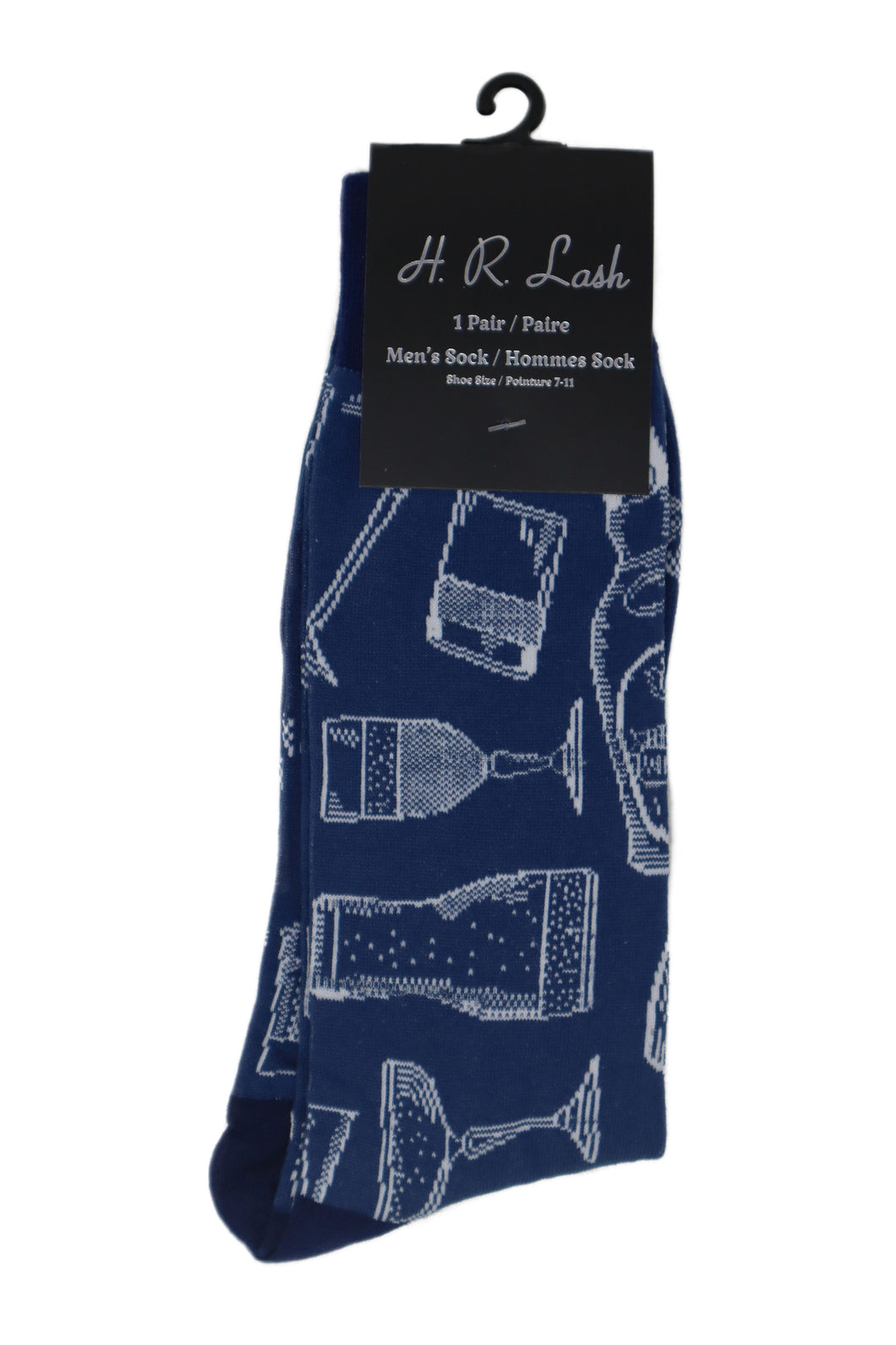 H. R. Lash | FS118 | Fun Socks | Blue Drink