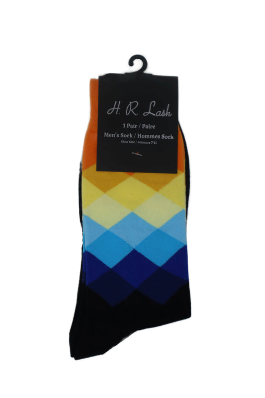 H.R. Lash | FS143 | Fun Socks | Multi Argyle/Black