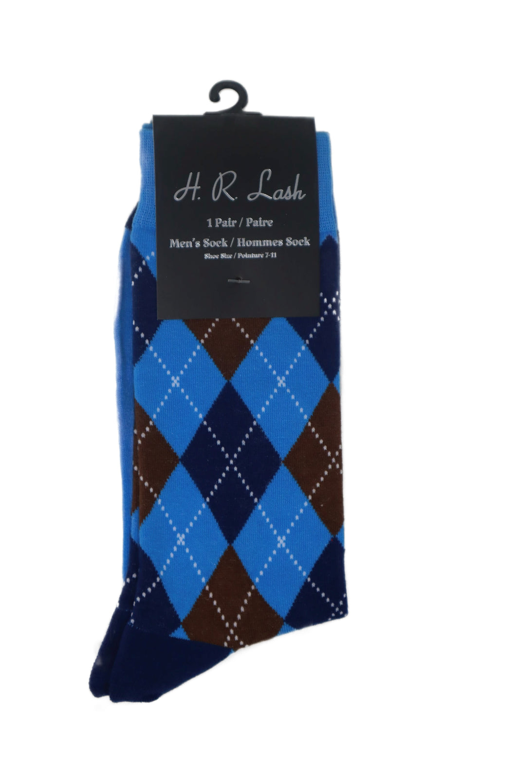 H. R. Lash | FS156 | Fun Socks | Blue Argyle