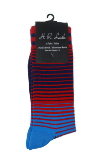 H. R. Lash | FS206 | Fun Socks | Red / Blue Stripe