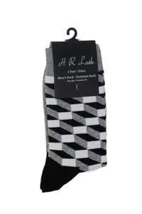 H. R. Lash | FS237 | Fun Socks | Grey/White/Black