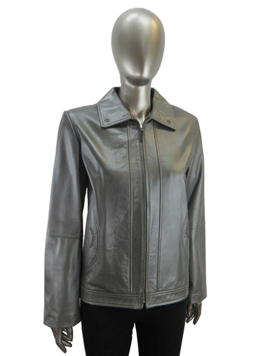 Women's | Jez | 6010 | Elite Leather Jacket | Silver