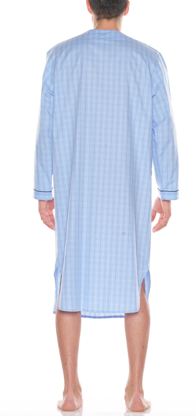 Men's | Majestic | 3034125 |  Basic 100% Night Shirt | Light Blue Check