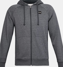 Load image into Gallery viewer, Men&#39;s | Under Armour | 1357111-012 | Rival Fleece Full Zip Hoodie | Pitch Gray Light Heather / Onyx White