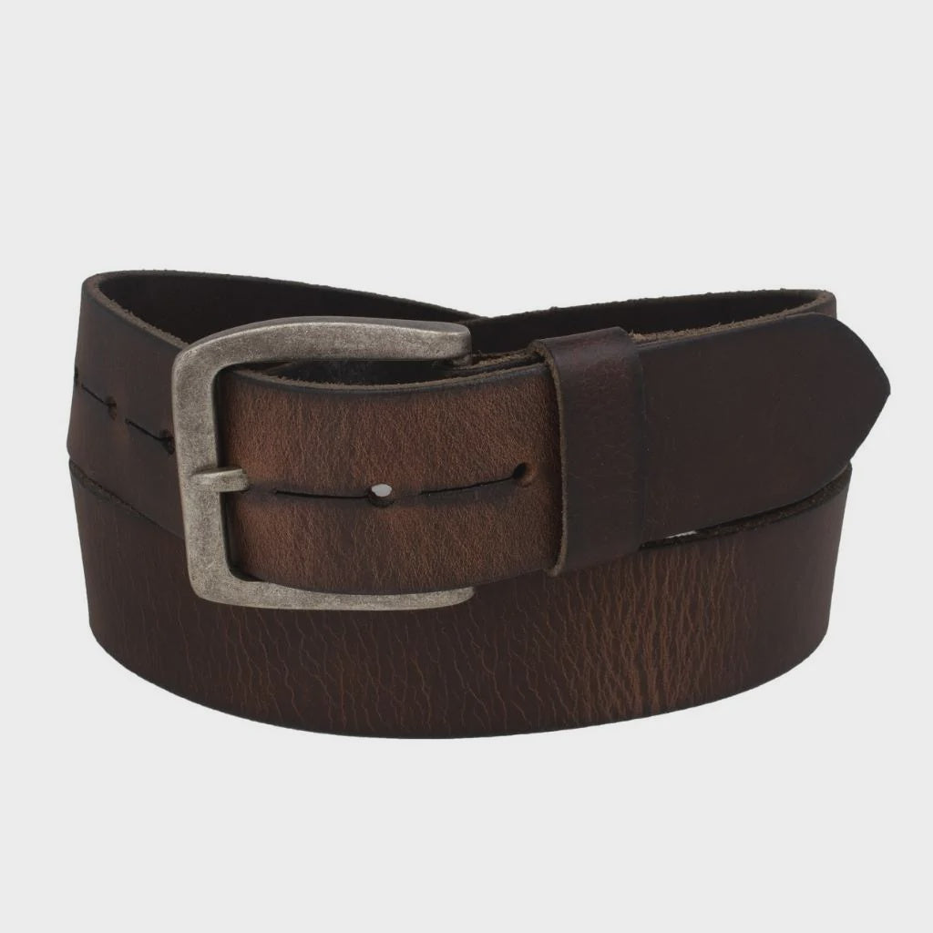 Men's | Silver Jeans | S321 | 40MM Heavy Stitch Belt | Medium Brown