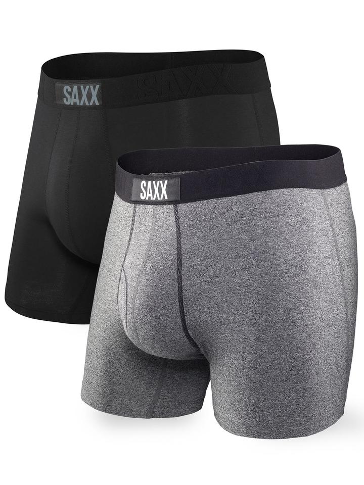 Men's | Saxx | SXPP2V | 2 Pack | Vibe Boxer Brief | Black/Grey
