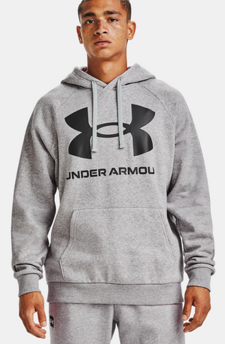 Men's | Under Armour | 1357093-011 | Rival Fleece Big Logo Hoodie | Mod Gray Light Heather / Black