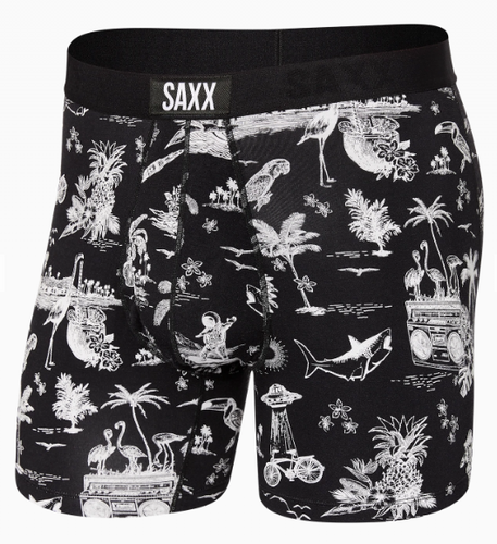 Men's | Saxx | SXBB30F | Ultra Boxer Brief Fly | Black Astro Surf And Turf
