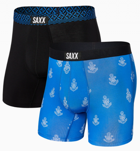 Men's | Saxx | SXPP2V | 2 Pack | Vibe Boxer Brief | Vitamin Sea/Black Remix Geo