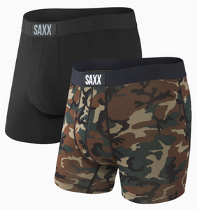 Men's | Saxx | SXPP2V | 2 Pack | Vibe Boxer Brief | Black/Wood Camo