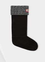 Load image into Gallery viewer, Women&#39;s | Hunter | UAS3036AAB-GZB | 6 Stitch Cable Knitted Cuff Tall Boot Sock | Black/Grey