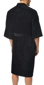 Majestic |1871120 | Solid Terry Velour Kimono Robe | Black