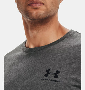 Men's | Under Armour | 1326799 | Sportstyle Left Chest Short Sleeve T-Shirt | Charcoal Medium Heather / Black