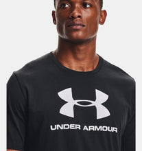 Load image into Gallery viewer, Men&#39;s | Under Armour | 1329590 | Sportstyle Logo Short Sleeve T-Shirt | Black/White