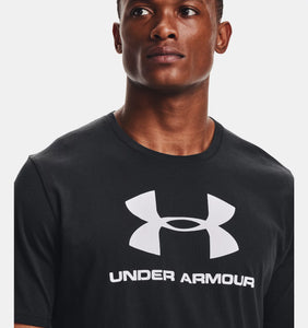 Men's | Under Armour | 1329590 | Sportstyle Logo Short Sleeve T-Shirt | Black/White