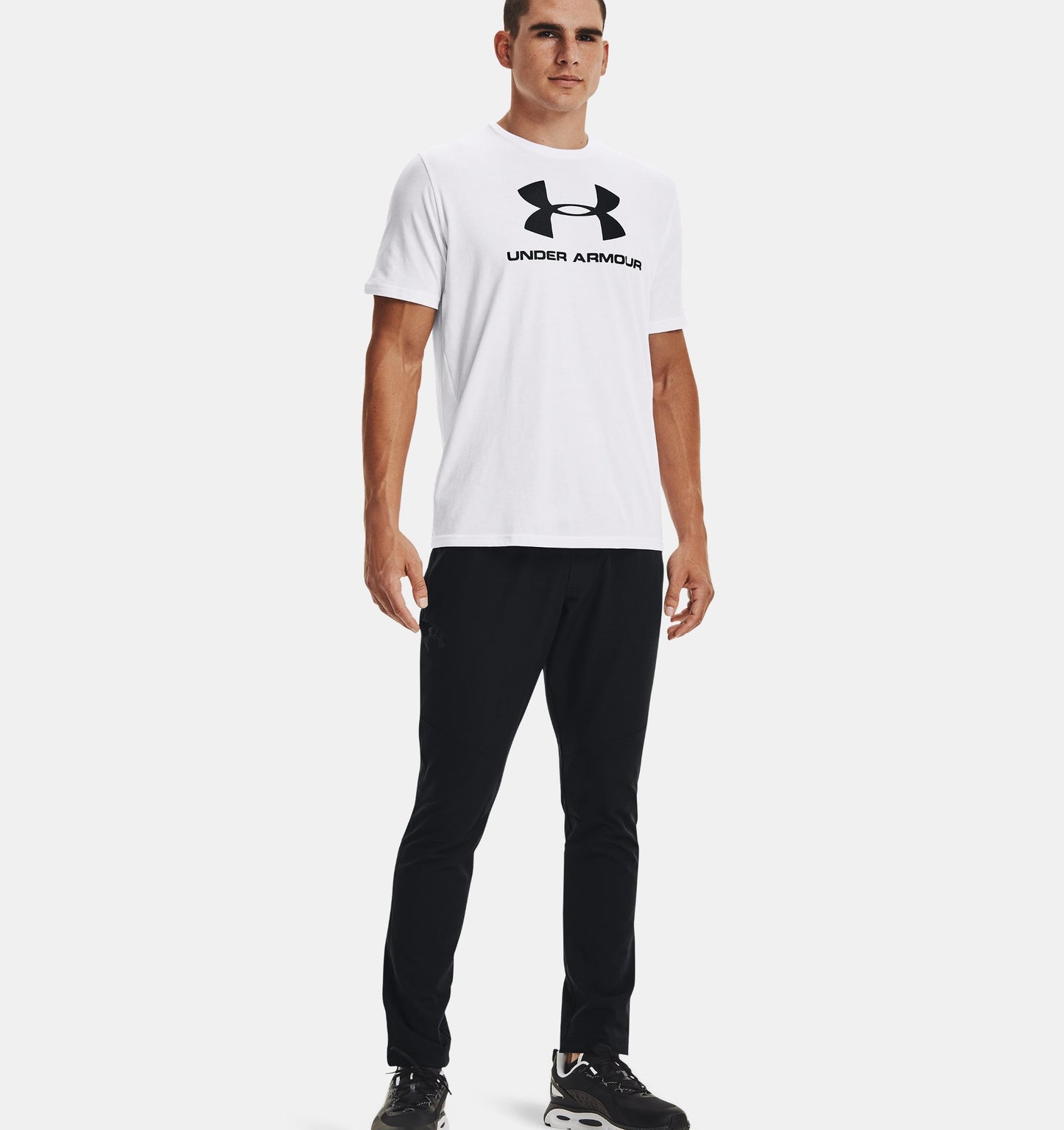 Men's | Under Armour | 1329590 | Sportstyle Logo Short Sleeve T-Shirt | White / Black
